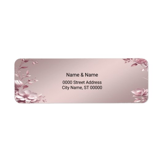 Étiquette d'adresse de retour à fleurs rose délica (Devant)