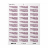 Étiquette d'adresse de retour à fleurs roses (Feuille entière)