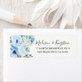 Étiquette d'adresse de retour à l'aquarelle floral (En situation)