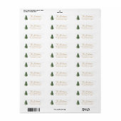 Étiquette d'adresse de retour à l'aquarelle rustiq (Feuille entière)