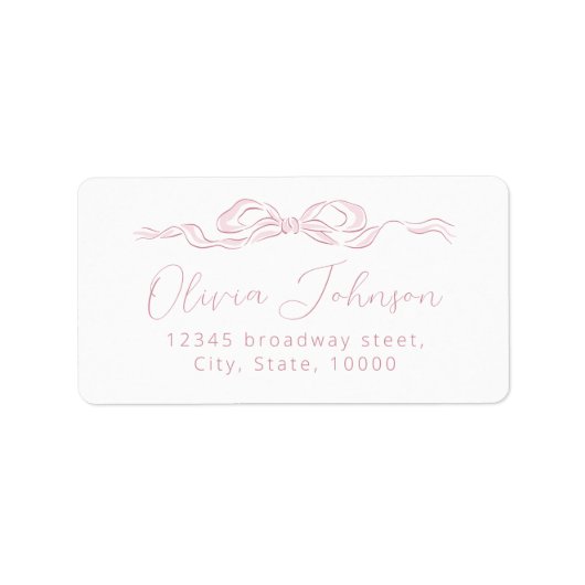 Étiquette d'adresse de retour à l'arc rose élégant (Devant)