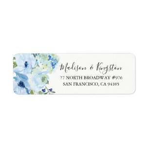 Étiquette d'adresse de retour à motif floral aquar