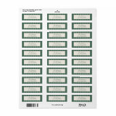 Étiquette d'adresse de retour à rayures vertes élé (Feuille entière)