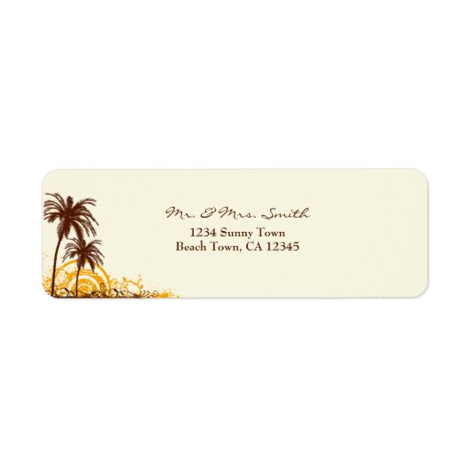 Étiquette d'adresse de retour à thème de plage (Devant)