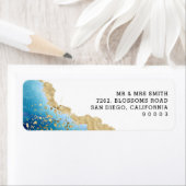 Étiquette d'adresse de retour Abstrait Luxe Blue e (En situation)