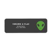 Étiquette d'adresse de retour Alien vert (Devant)