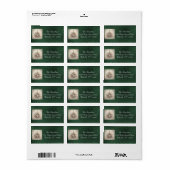 Étiquette d'adresse de retour Arbre de Noël perle (Feuille entière)