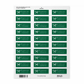 Étiquette d'adresse de retour arc vert dessinée à  (Feuille entière)