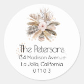 Étiquette d'adresse de retour arrondie pour les pl (Devant)