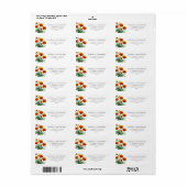 Étiquette d'adresse de retour aux soucis orange (Feuille entière)