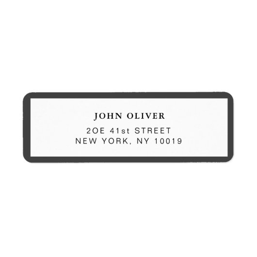 Étiquette d'adresse de retour avec bordure gris fo (Devant)