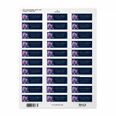Étiquette d'adresse de retour avec fond bleu et or (Feuille entière)
