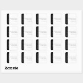 Étiquette d'adresse de retour B/W chic avec accent (Feuille)