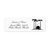 Étiquette d'adresse de retour B & W Palm Trees et (Devant)