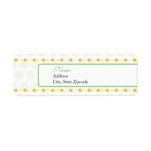 Étiquette d'adresse de retour Baby shower vert et  (Devant)