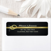 Étiquette d'adresse de retour Bandes d'or (En situation)