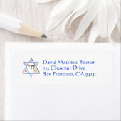 Étiquette d'adresse de retour Bar Mitzvah (En situation)