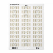 Étiquette d'adresse de retour Baroque Or (Feuille entière)