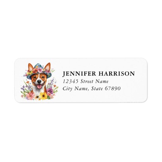 Étiquette d'adresse de retour Basenji (Devant)