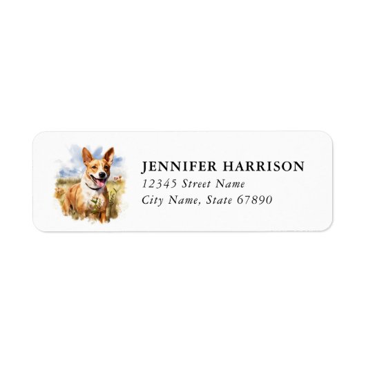 Étiquette d'adresse de retour Basenji (Devant)