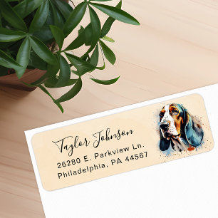 Étiquette d'adresse de retour Basset Hound