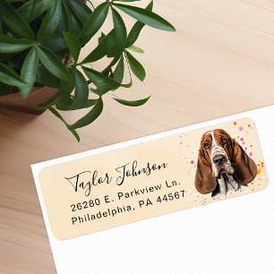 Étiquette d'adresse de retour Basset Hound