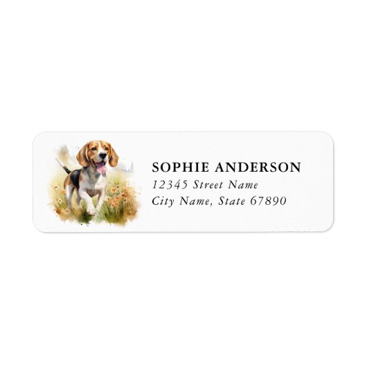 Étiquette d'adresse de retour Beagle (Devant)
