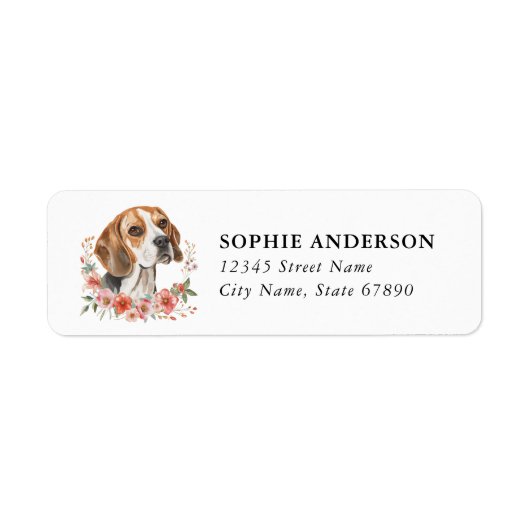 Étiquette d'adresse de retour Beagle (Devant)