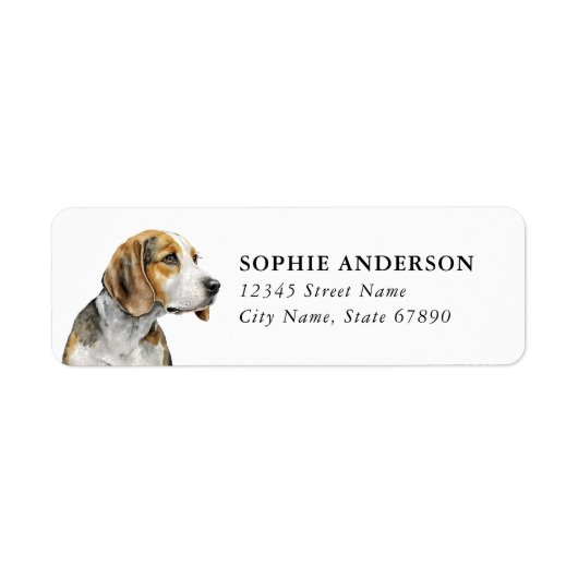 Étiquette d'adresse de retour Beagle (Devant)