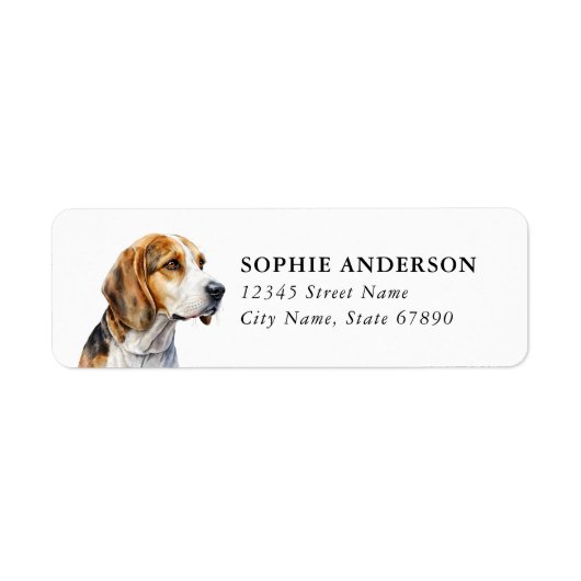 Étiquette d'adresse de retour Beagle (Devant)