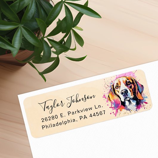 Étiquette d'adresse de retour Beagle