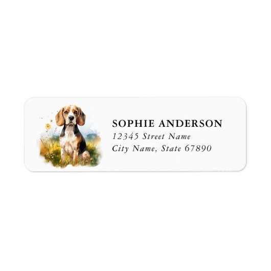 Étiquette d'adresse de retour Beagle (Devant)
