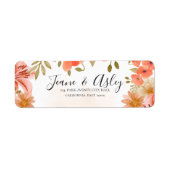 Étiquette d'adresse de retour beige orangé bordeau (Devant)