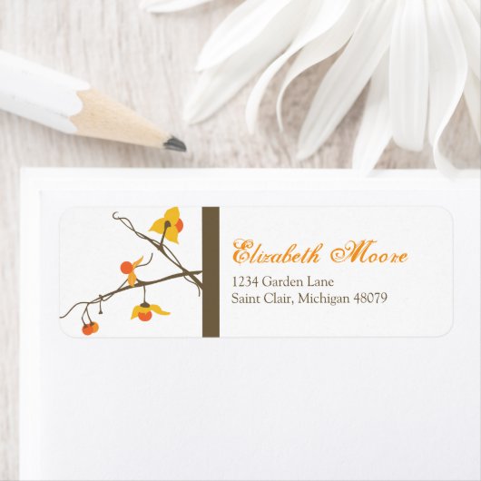 Étiquette d'adresse de retour Bitsweet Automne (En situation)