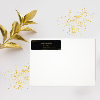 Étiquette d'adresse de retour Black and Sparkly Go