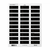 Étiquette d'adresse de retour Black & Gold 30e ann (Feuille entière)