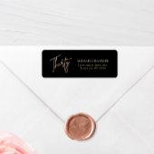 Étiquette d'adresse de retour Black & Gold 30e ann