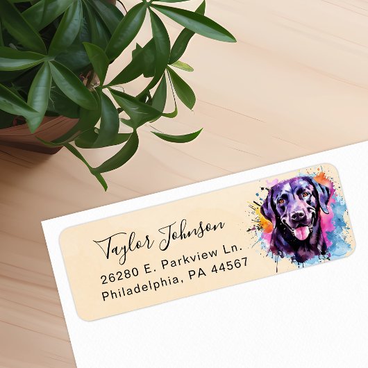 Étiquette d'adresse de retour Black Lab