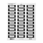 Étiquette d'adresse de retour Black Marble 2 (Feuille entière)
