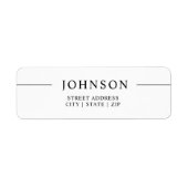 Étiquette d'adresse de retour Black White (Devant)