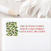 Étiquette d'adresse de retour blanc feuilles et ba (En situation)