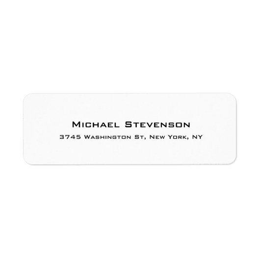 Étiquette d'adresse de retour blanc lisible spécia (Devant)