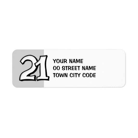 Étiquette d'adresse de retour blanc numéro 21 (Devant)