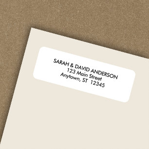 Étiquette d'adresse de retour blanc simple