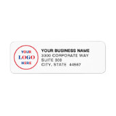Étiquette d'adresse de retour blanche avec logo d' (Devant)