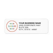 Étiquette d'adresse de retour blanche avec logo d' (Devant)