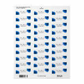 Étiquette d'adresse de retour Bleu Bleu (Feuille entière)