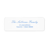 Étiquette d'adresse de retour bleu clair simple (Devant)