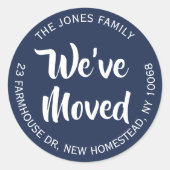 Étiquette d'adresse de retour bleu et blanc de la  (Devant)