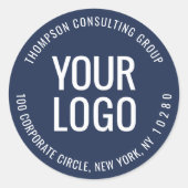 Étiquette d'adresse de retour bleu et blanc de vot (Devant)